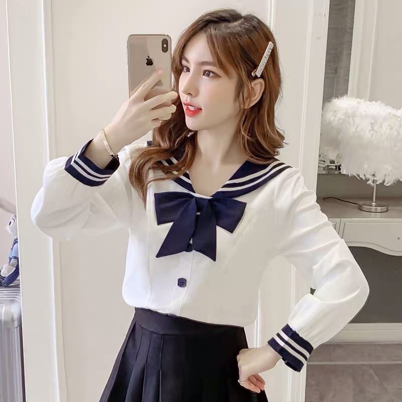 Áo thủy thủ nơ phong cách Ulzzang Hàn Quốc cực xinh