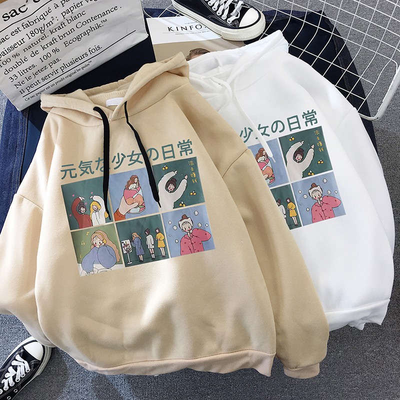 Áo hoodie chữ Nhật 6 ô vuông in ngực HARI0221