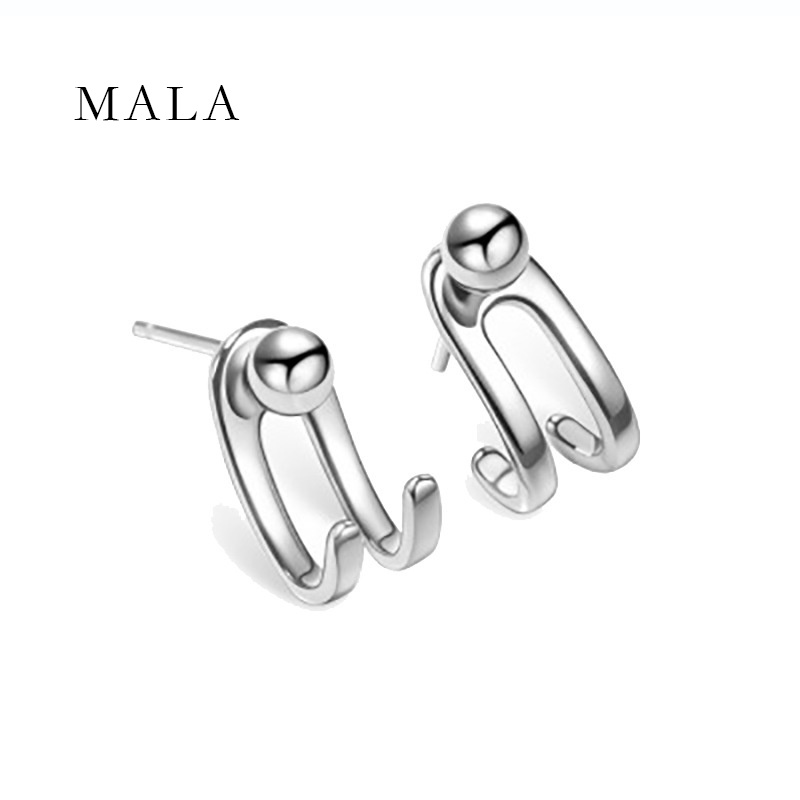 Khuyên Tai Mayebe Lavend Đơn Giản Bằng Bạc Có Thể Tháo Rời Phong Cách Hàn Quốc