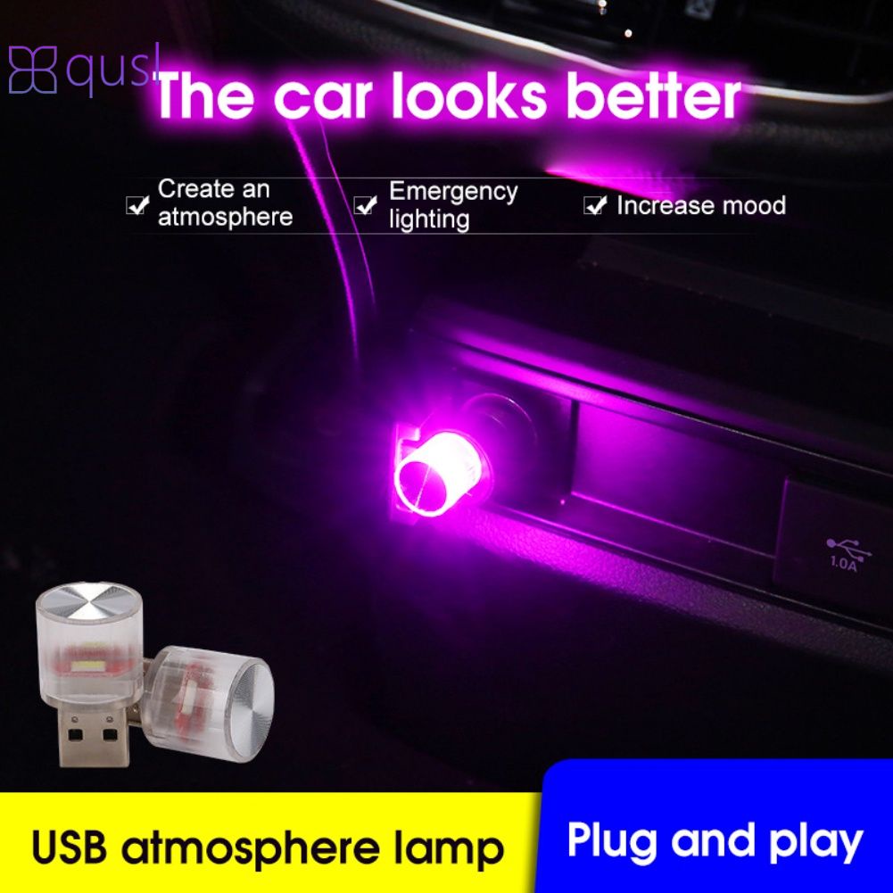 USB Bầu Không Khí Đèn Trang Trí Nội Thất Xe Hơi Khí Quyển Đèn Đọc Sách Led Usb Cho Ô Tô Nhiều Màu Sắc Đèn Xe Ô Tô Đa Năng Khí Quyển Ánh Sáng (có Hàng)