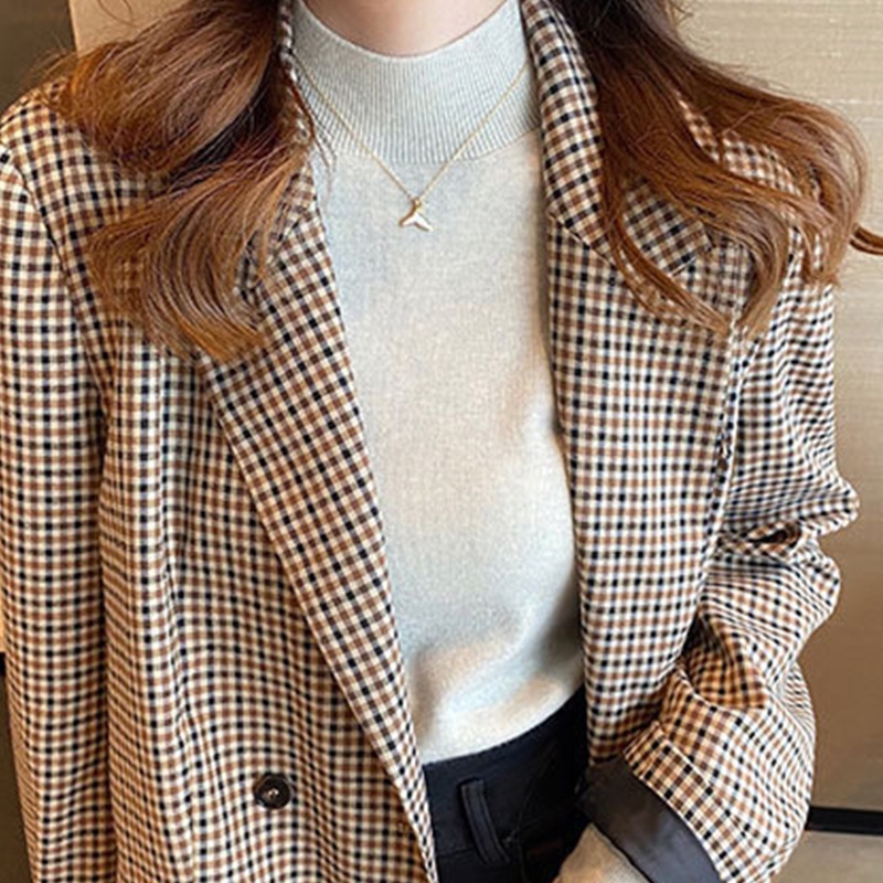 Áo Sweater Chui Đầu Phối Gân Cơ Bản Thời Trang Thu Đông Cho Nữ