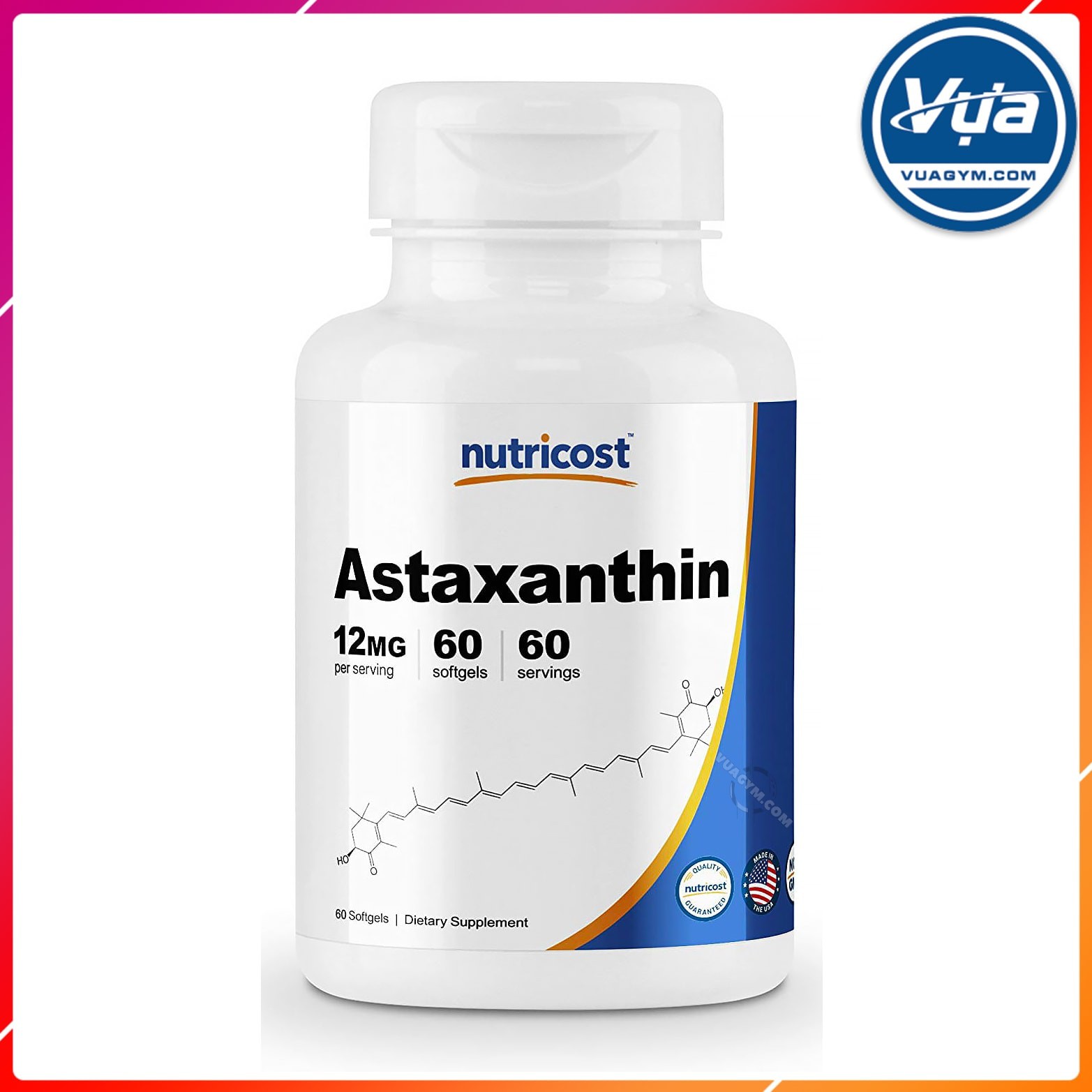 Thực Phẩm Bổ Sung Nutricost - Astaxanthin 12mg (60 viên)