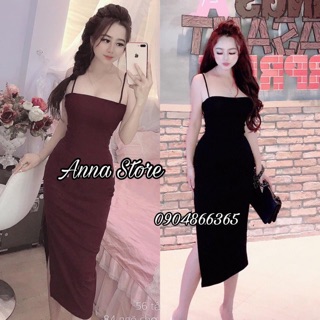 Váy 2 dây xẻ đùi váy ôm sang chảnh  Annastore