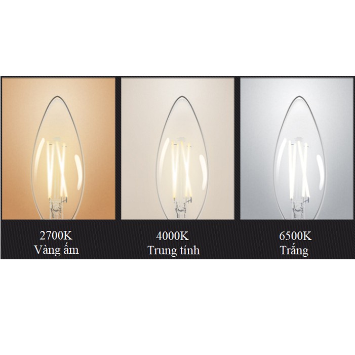 Bộ 10 dây đèn thả cổ điển Vintage bóng led Edison hình quả nhót C35 4w