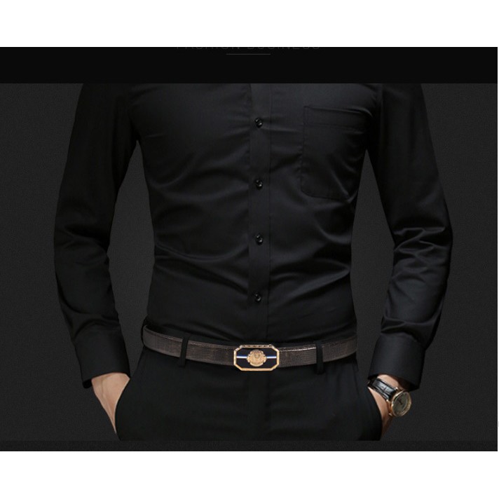 Thắt Lưng Dây Nịt Nam Da Bò 100% 2 Lớp Dập Vân Cá Sấu (Bảo Hành 3 Năm) - Đồ Da Kingshop