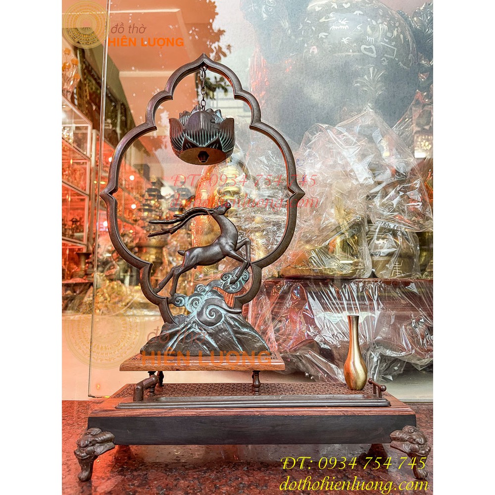 Lư Xông Trầm Treo Hươu Bằng Đồng