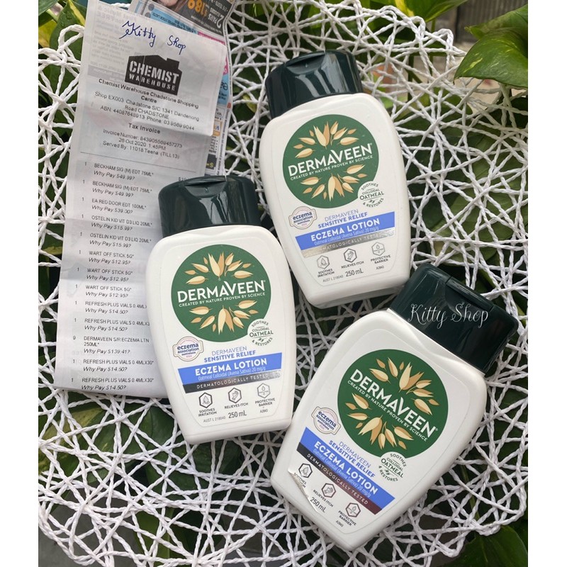 KEM DƯỠNG DA DERMAVEEN ECZEMA LOTION MẪU MỚI CHAI 250ML