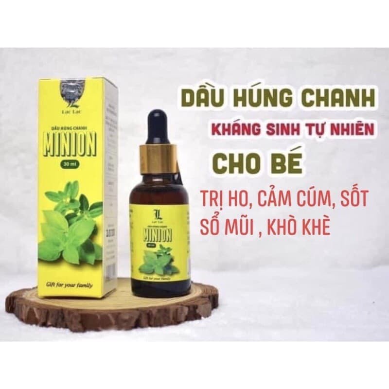 Dầu húng chanh minion hỗ trợ ho, khò khè, đờm, tăng đề kháng tự nhiên cho bé 30ml tặng xe đồ chơi cho bé