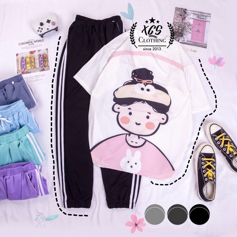 Sét áo em bé thỏ+quần bo gấu , sét áo nam nữ,  sét bộ mặc ở nhà MODY