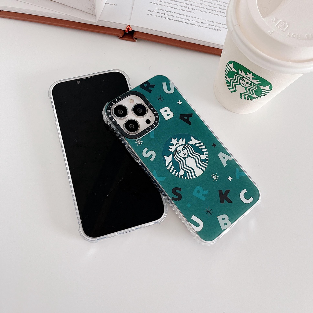 Starbucks Ốp Điện Thoại In Hình Gấu Chống Rơi Cho iphone 13 Pro MAX i13 13pro 11 Pro MAX i11 iX Xs XR Xs MAX 7plus 8plus 7 PLUS 8Pro 12Promax