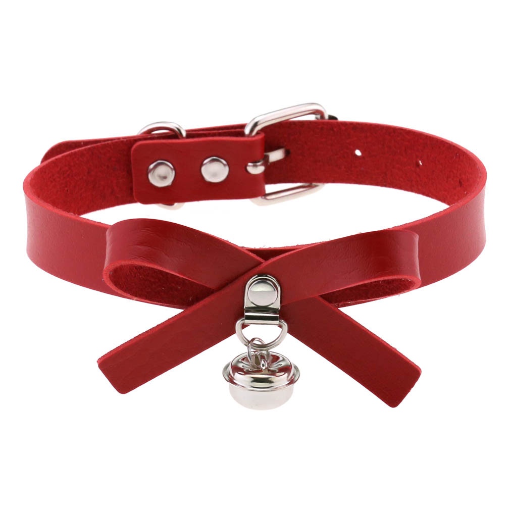 Vòng Cổ Choker Da PU Phối Ren Và Chuông Phong Cách Harajuku Nhật Bản Quyến Rũ Dành Cho Nữ