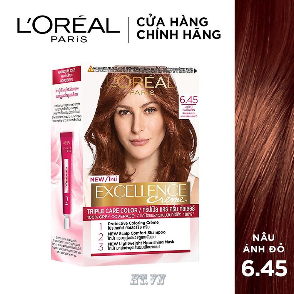 Kem Nhuộm Màu 6.45 Nâu Ánh Đỏ Dưỡng Tóc Màu Thời Trang L'oreal Excellence Fashion 172ml Chính Hãng