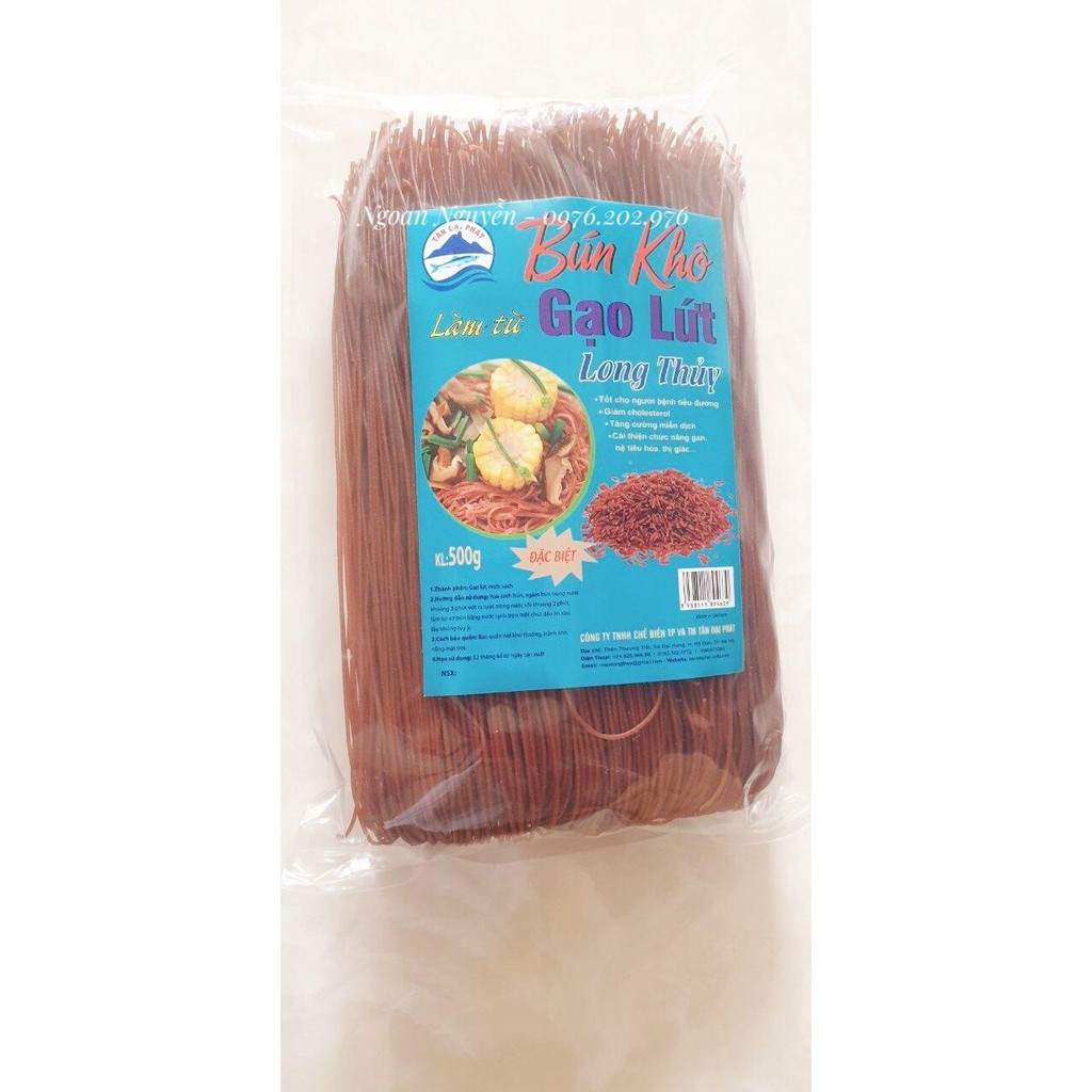 Mì Bún khô gạo lứt eatclean/ ăn kiêng/thực dưỡng (gói 500gr)