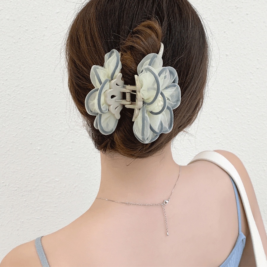 Kẹp Tóc Hình Hoa Lớn Bằng Lưới Thời Trang Hàn Quốc Cho Nữ