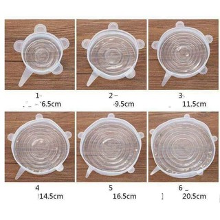 Miếng bọc thực phẩm - Bộ 6 miếng màng bọc thực phẩm silicon co giãn tiện dụng