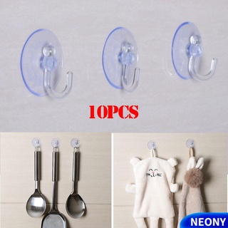 Set 10 móc treo đồ trong suốt có giác hút gắn tường tiện dụng