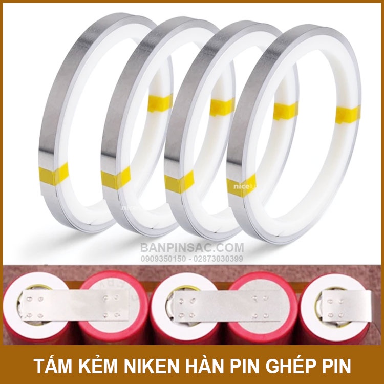 Tấm kẽm niken nối hàn ghép cell pin 8mm - loại 1 mạ niken