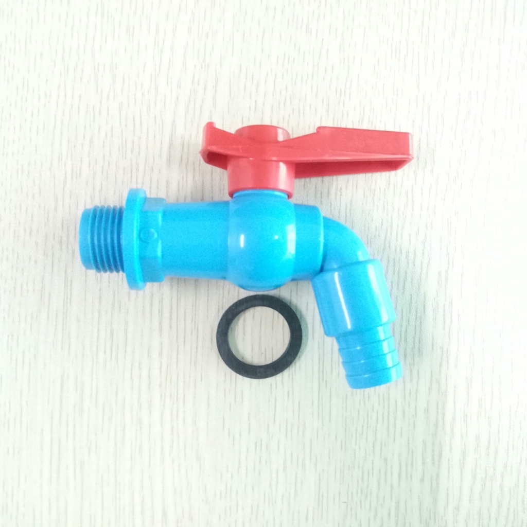 Vòi hồ, vòi nước nhựa PVC cao cấp màu xanh loại phi 21 và phi 27