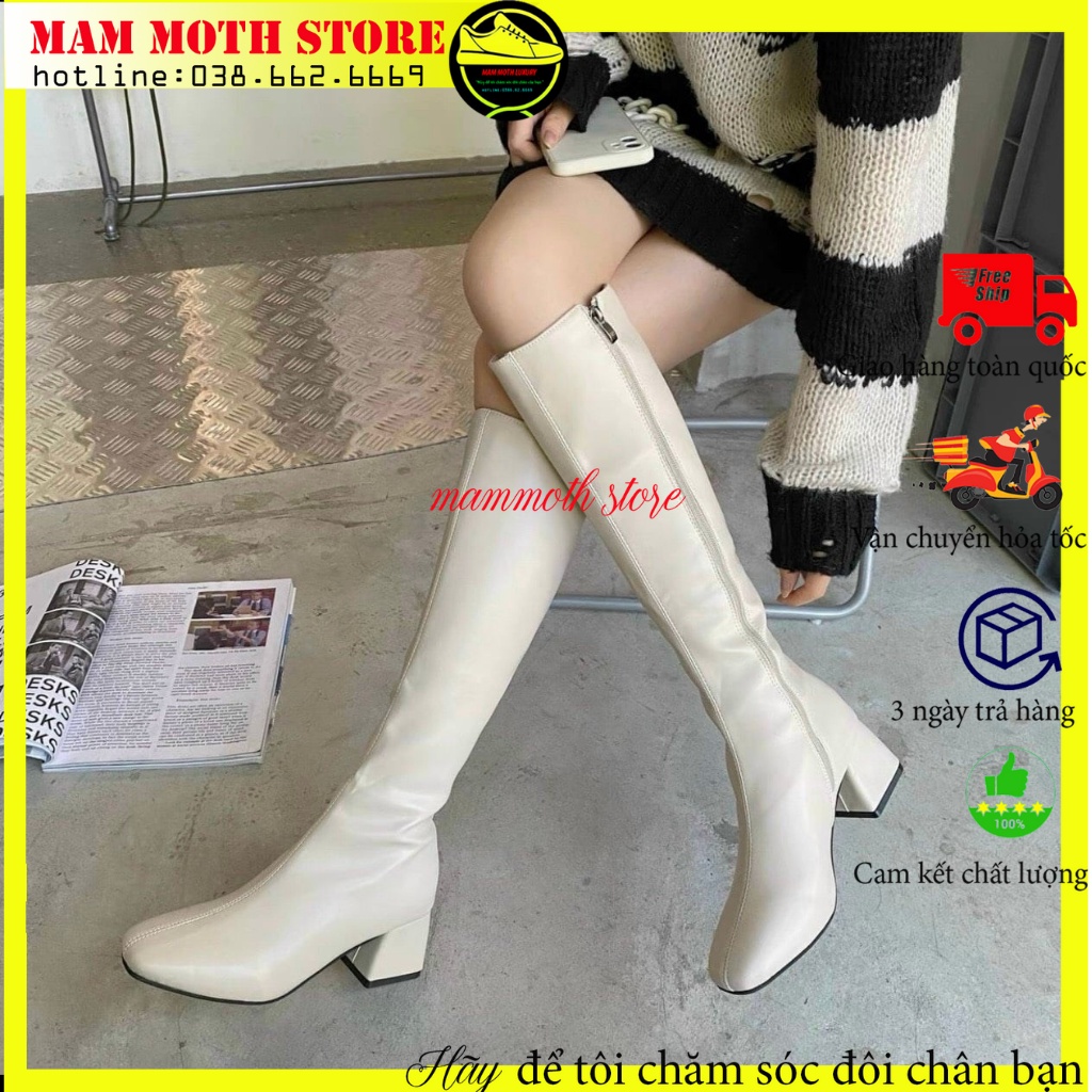 [Mã 252FASHIONSALE giảm 12% đơn 99K] Boot đùi, bốt nữ khóa sườn,hàng quảng châu cao cấp đủ size nữ shop MAMMOTH