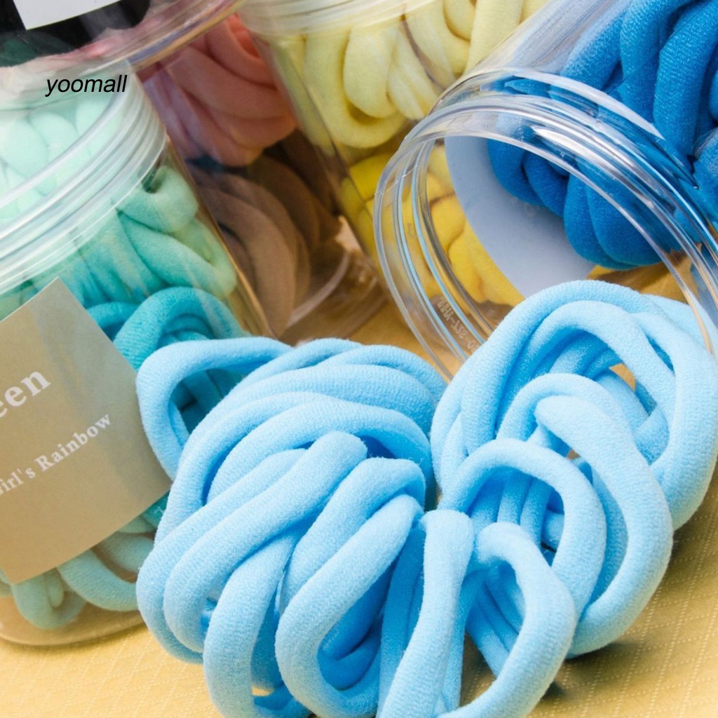 Hộp 50 Dây Buộc Tóc Đuôi Ngựa Màu Sắc Nhã Nhặn Dành Cho Nữ