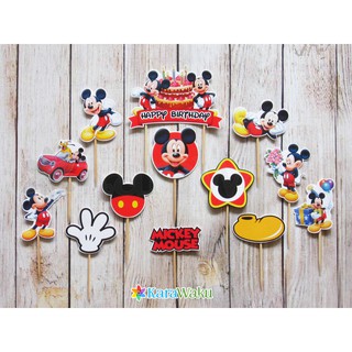 1 bộ trang trí bánh kem hình nhân vật chuột Mickey