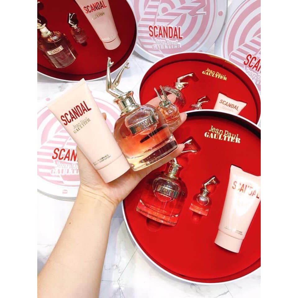 Set Nước Hoa Nữ Jean Paul Gaultier Scandal EDP 3pcs (80ml + Mini 6ml + lotion 75ml)