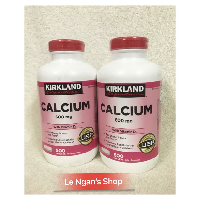 [Hàng Mỹ] Viên uống Kirkland Canxi Vitamin D3 (500 viên).