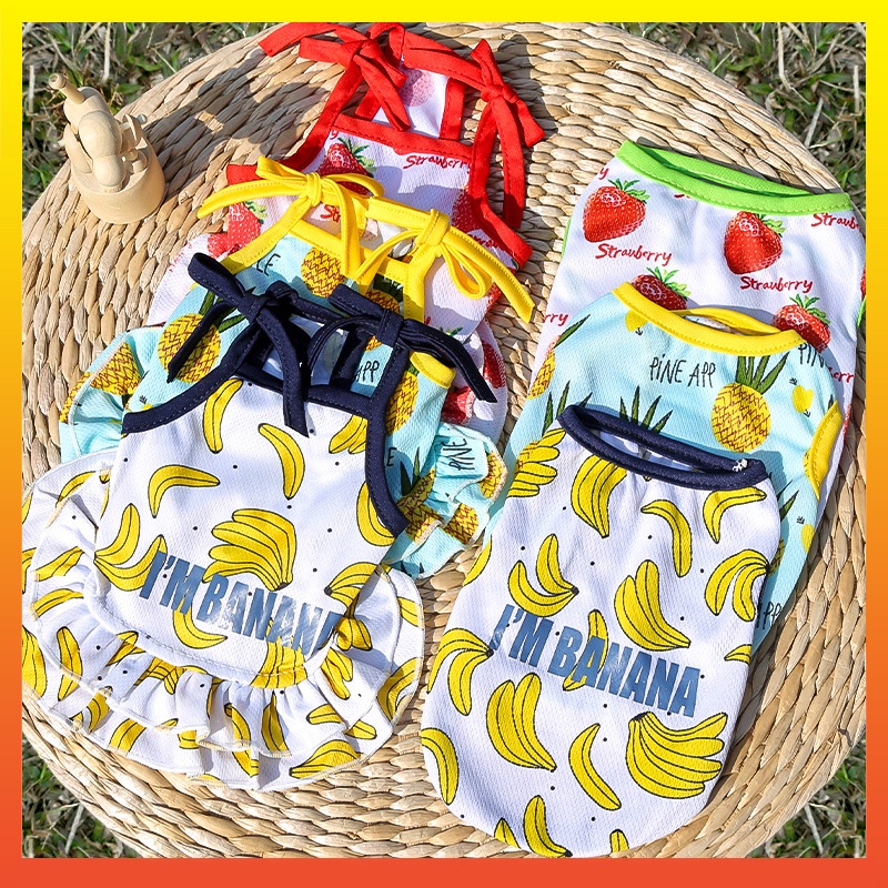 Đầm / Áo Ba Lỗ In Hình Quả Chuối / Dứa Thoáng Khí Thời Trang Mùa Hè Dành Cho