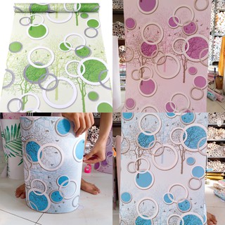 DECAL 1M Giấy dán tường KHỔ 45CM có sẵn keo - viền hình tròn