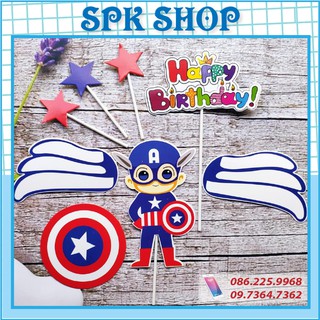[FREESHIP❤️] Captain america - Set Cắm Giấy - Nhân Vật Hoạt Hình