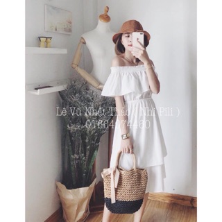 Váy bẹp vai 2 tầng