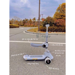 Xe trượt scooter 3in1 honper cao cấp cho bé