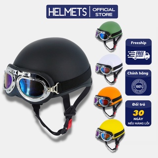 Mũ Bảo Hiểm Nửa Đầu 1/2 Cao Cấp Có Kính , Helmet MPC12