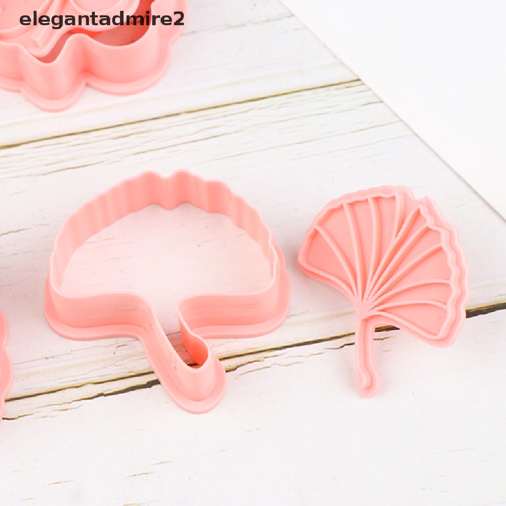 [gant] 8Pcs/set Plant Leaves Cookie Cutter Biscuit Mold 3D Press Stamp Leaf Cake Mould .