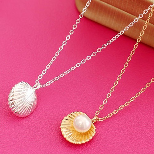 Dây Chuyền Mặt Ngọc Trai Trên Vỏ Ngọc Trai Thanh Lịch Cho Nữ