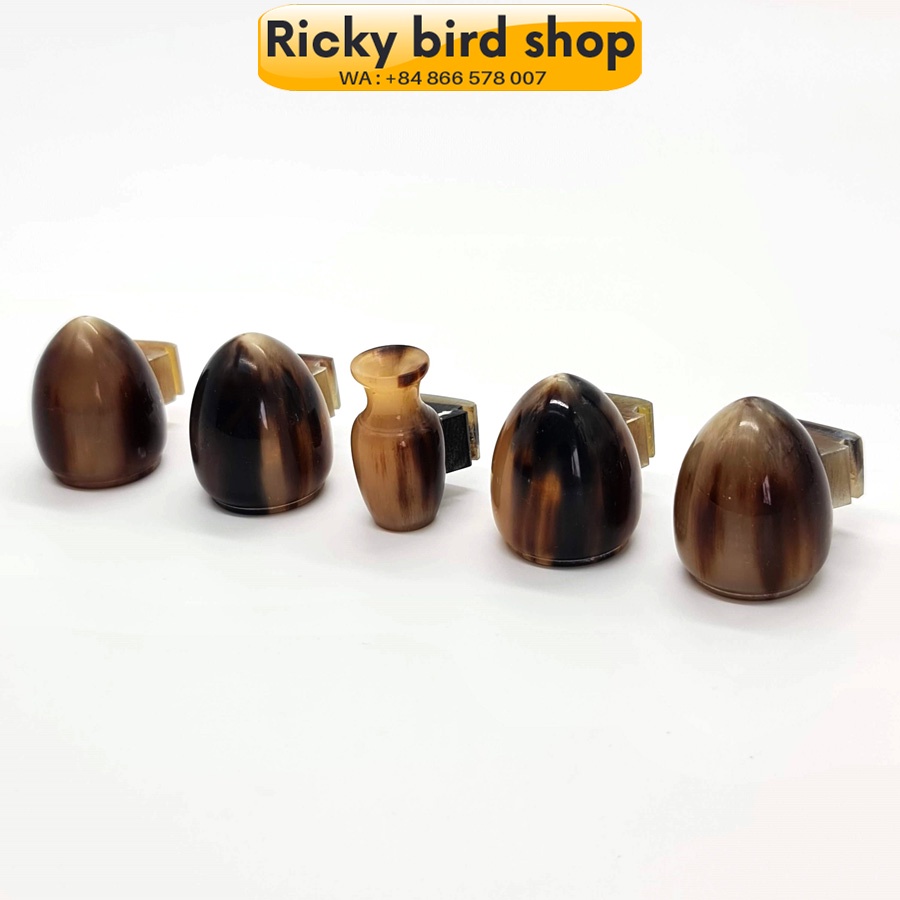 Chén cho chim Mata Puteh - Cow horn cup