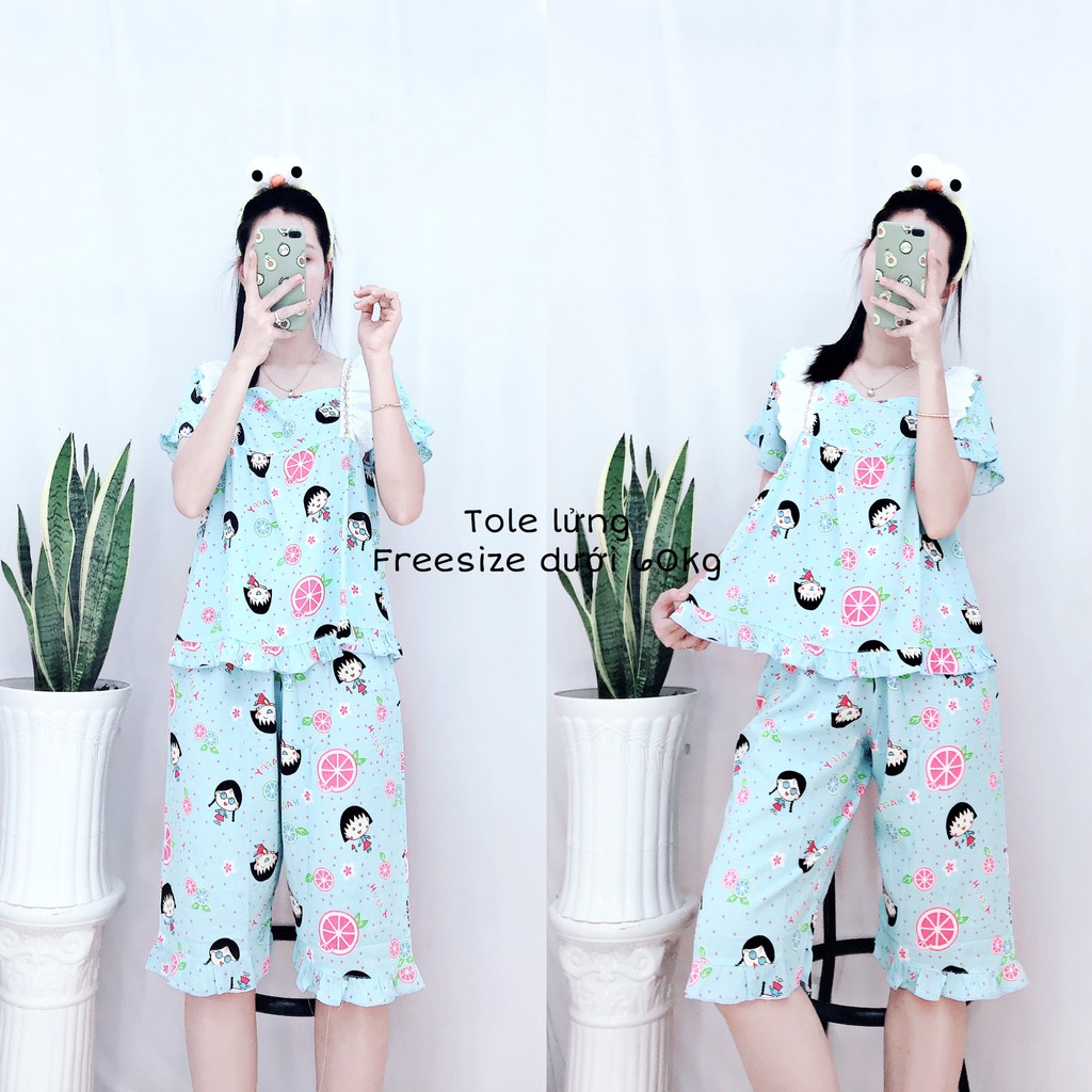 Đồ Bộ Pijama Mặc Nhà Nữ Ngắn Lụa Cực Xinh Mùa Hè