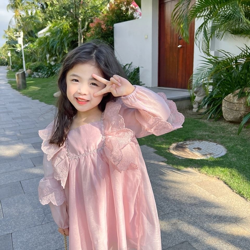 Đầm Công Chúa Tay Dài Thời Trang Mùa Xuân Phong Cách Phương Tây Mới 2022 Dành Cho Bé Gái