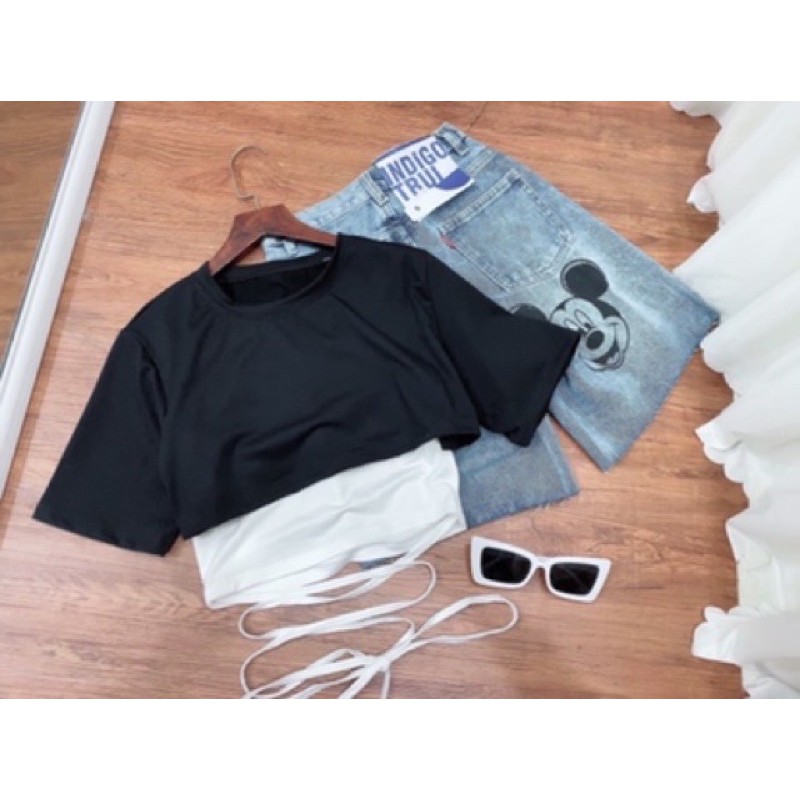 áo croptop kèm áo lót trong cột eo sexy