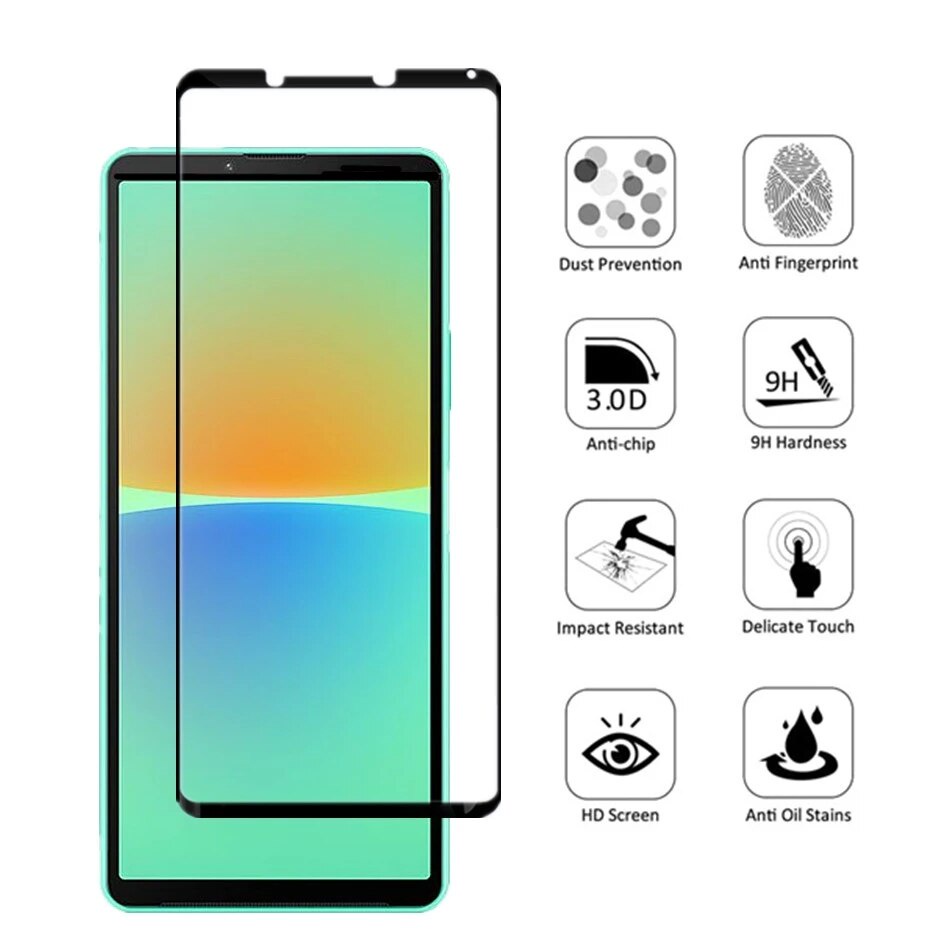 2 Kính Cường Lực Toàn Màn Hình Cho Điện Thoại Sony Xperia 1 10 Xperia 1 10 II III IV