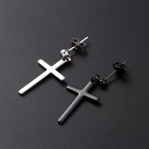 Bông Tai Nam Thánh Giá Tòn Ten Titan Ko Rỉ TT 2344