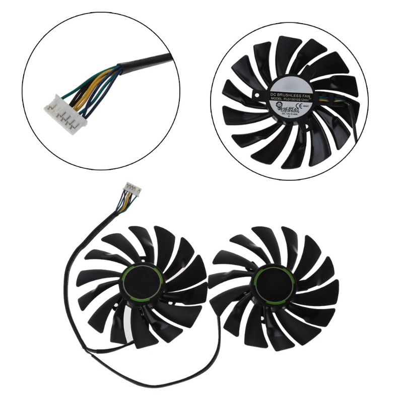 Set 2 Quạt Tản Nhiệt 95MM PLD10010S12HH 6Pin Thay Thế Cho Thẻ Đồ Họa MSI GTX970 GeForce GTX 970