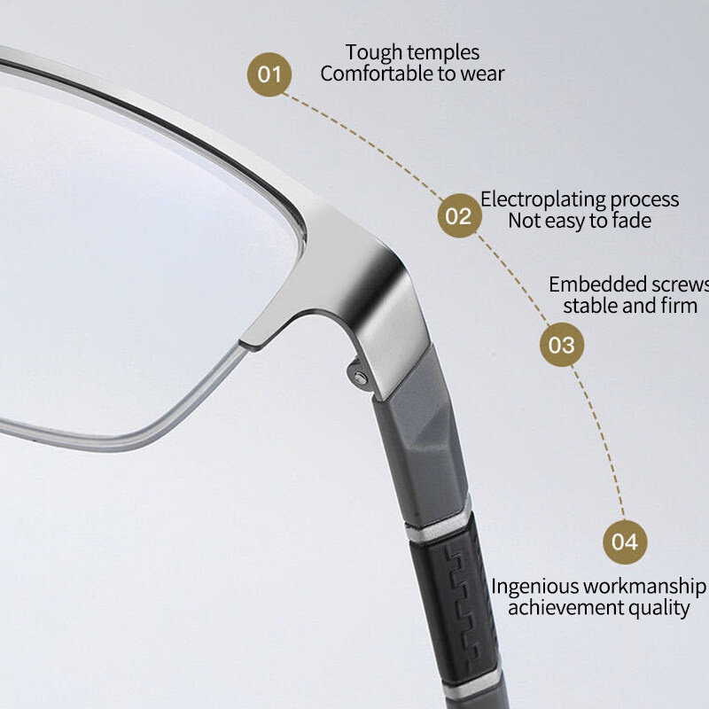 Kính Đọc Sách PTQ Nửa Gọng Thời Trang Công Sở Cho Nam