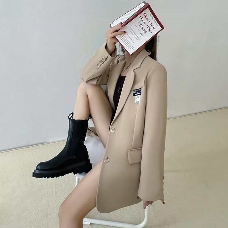 [M &amp; E] Áo Khoác Dáng Rộng Phong Cách Preppy Thời Trang Xuân Thu Cho Nữ