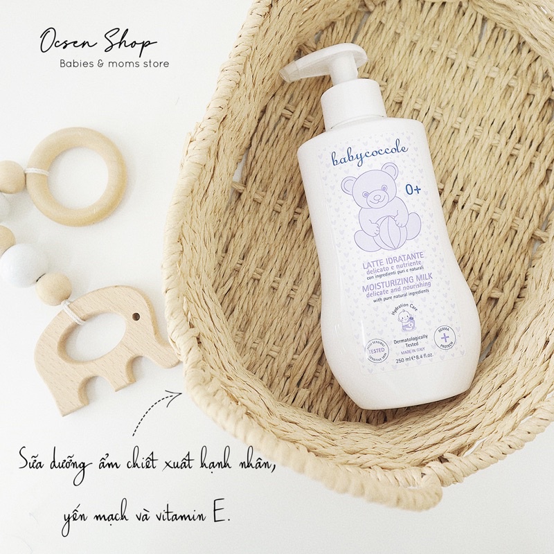 Sữa dưỡng thể cho bé Babycoccole 0M+ dưỡng da cho bé từ sơ sinh chiết xuất hạnh nhân 250ml