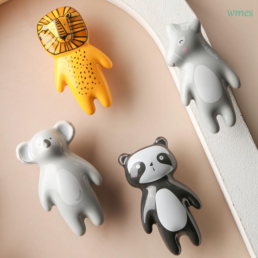 Set 1/5 tay nắm cửa bằng gốm hình động vật dễ thương dùng trang trí nội thất phòng bé