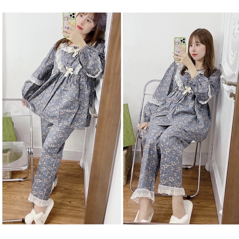 ĐỒ MẶC NHÀ CỔ TRÒN PHỐI REN SIÊU CƯNG QCCC