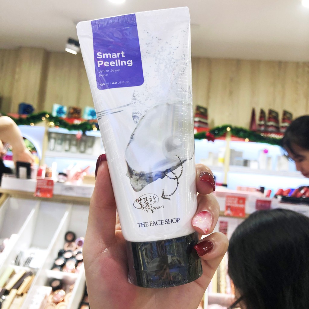 [Hàng Auth Hàn Quốc] Tẩy da chết -Tẩy tế bào chết ngọc trai TheFaceshops Smart Peeling White Jewel Perle Hàn Quốc 120ml | BigBuy360 - bigbuy360.vn