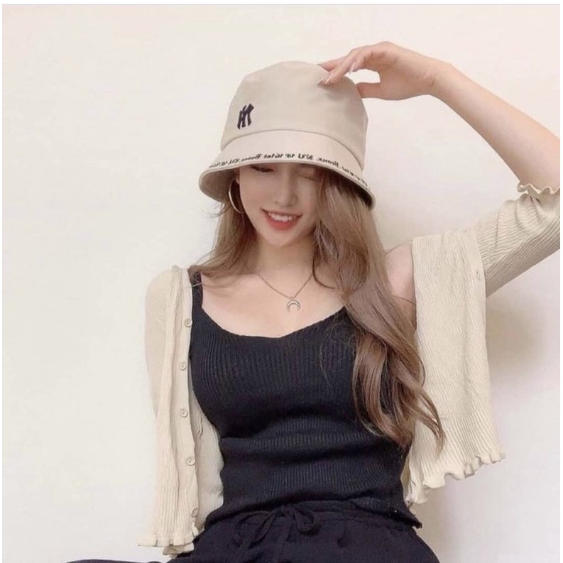 Mũ bucket MLB viền chữ