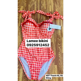 [Hàng có sẵn] BIKINI 1 MẢNH KHOÉT EO CARO TRẺ TRUNG